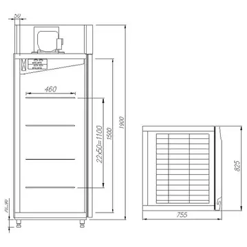 Шкаф для созревания мяса и сыра Полюс M700GN-1-G-HHC 9005