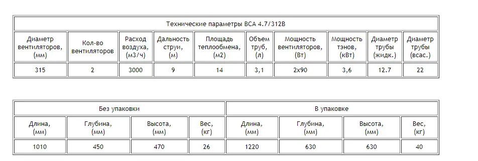 Воздухоохладитель ВСА 4.7/312B
