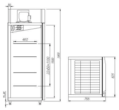 Шкаф для созревания мяса и сыра Полюс M700GN-1-G-HHC 0430