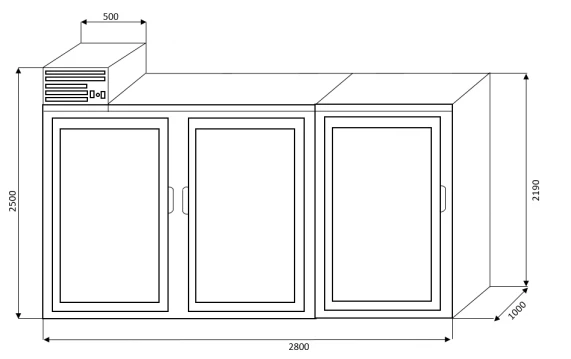 Холодильный шкаф BERK Dark Store ШХС - 4.8 Холодильный шкаф BERK Dark Store ШХС - 4.8