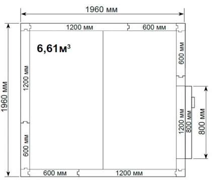 Холодильная камера Polair КХН-6,61 (1960х1960х2200)