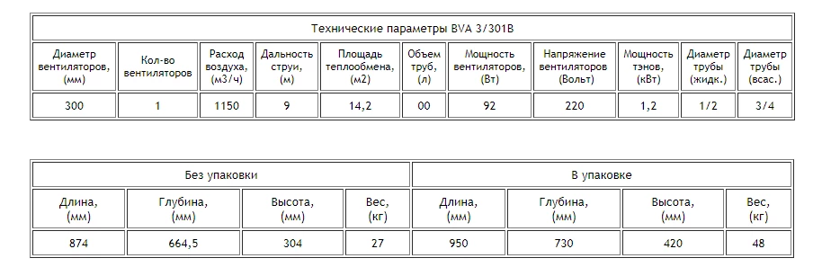 Воздухоохладитель ВVA 3/301B Воздухоохладитель ВVA 3/301B