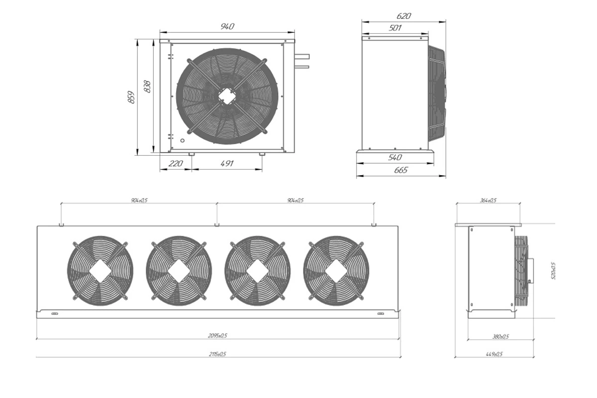 Схема среднетемпературной сплит-системы Intercold МСМ 582