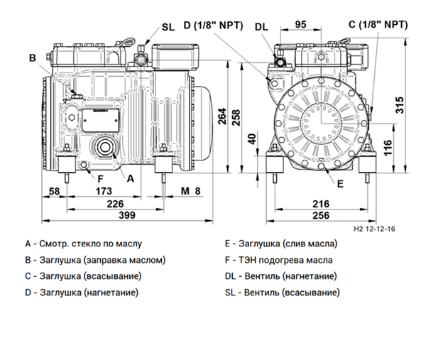Схема компрессора Dorin H2 H300CS