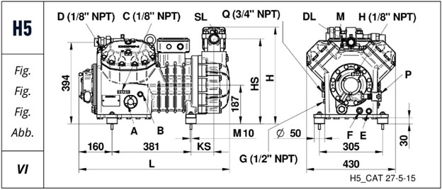 Схема компрессора Dorin H5 H2000CS