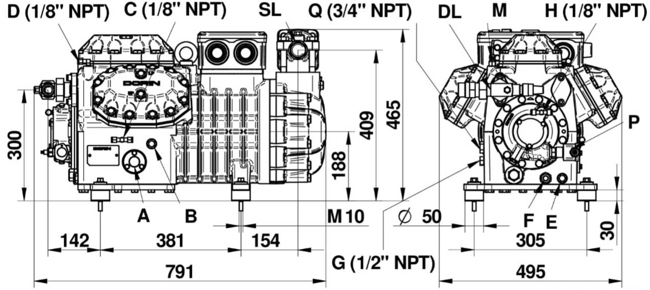 Внешний вид компрессора Dorin H2 H300CC