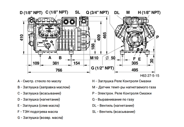 Схема компрессора Dorin H6 H5000CC