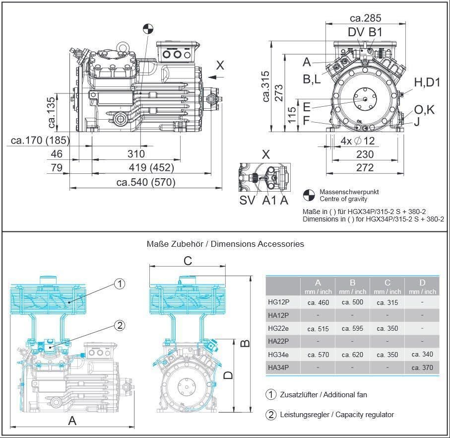 Bock HGX34e/315 4S Схема Bock HGX34e/315 4S Схема
