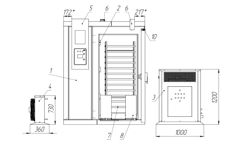 Схема и внешний вид Polair BCF 80.1.T4inox